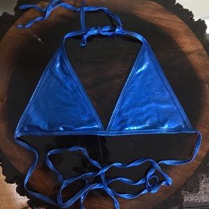 Metallic Blue Bikini Top